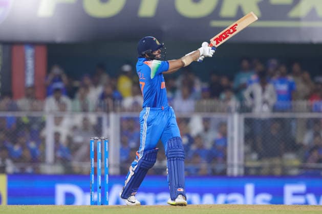 India v West Indies - ODI Series 2026 Shubman Gill, the captain of India, hits a six during the second one day international (ODI) cricket match between India and West Indies at Barsapara Cricket Stadium in Guwahati, India, on September 30, 2026. Guwahati Assam India  Copyright: xShubhajitxRoyxKarmakarx originalFilename:roykarmakar-2ndodicr260930_npJlt.jpg