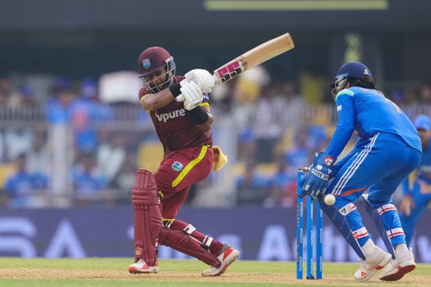 India v West Indies - ODI Series 2026 Shai Hope, captain of the West Indies, hits a four during the second one day international (ODI) cricket match between India and West Indies at Barsapara Cricket Stadium in Guwahati, India, on September 30, 2026. Guwahati Assam India  Copyright: xShubhajitxRoyxKarmakarx originalFilename:roykarmakar-2ndodicr260930_npRby.jpg