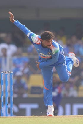 India v West Indies - ODI Series 2026 Kuldeep Yadav of India delivers a ball during the second one day international (ODI) cricket match between India and West Indies at Barsapara Cricket Stadium in Guwahati, India, on September 30, 2026. Guwahati Assam India  Copyright: xShubhajitxRoyxKarmakarx originalFilename:roykarmakar-2ndodicr260930_npWul.jpg