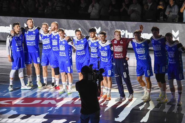 Handball I Herren I Saison 2026-2027 I EHF European League I 1. Spieltag I SG Flensburg-Handewitt - Fraikin BM Granollers I 30.09.2026 6536: Einlaufzeremonie, Mannschaft (SG Flensburg-Handewitt) Copyright: xLobeca JanxKirschnerx