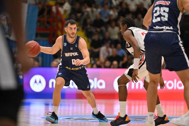 BASKETBALL - EuroCup - Napoli Basketball vs. Cosea JL Bourg-en-Bresse Photo by IPA ABACAPRESS.COM89158230 - Marco Spissu of Napoli Basketball during the game against Cosea JL Bourg-en-Bresse in the Napoli Basketball vs. Cosea JL Bourg-en-Bresse EuroCup basketball game in Naples, Italy, on September 30, 2026 Naples Italy  Copyright: xIPAxSport ABACAx