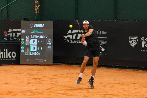 RECORD DATE NOT STATED fernandez (bra) contra midon (arg) pelo ATP, Tennis Herren challenger curitiba Curitiba (PR) 09 30 2026 - ATP Challenger Curitiba Fernandez Midon - Tennis player Bruno Fernandez (BRA) against Lautaro Midon (ARG) for the ATP Challenger Curitiba tournament, at the Graciosa Country Club on the afternoon of Wednesday, September 30, 2026.(Foto: Edson De Souza Thenews2 imago images) SPO  Copyright: xEdsonxDexSouzax