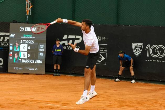 RECORD DATE NOT STATED Torres (Argentina) vs. Barrios Vera (Chile) for the ATP, Tennis Herren Challenger Curitiba Curitiba (PR), 09 30 2026 - ATP Challenger Curitiba Torres Barrios - Tennis player Tomas Barrios Vera (Chile) against Juan Bautista Torres (Argentina) for the ATP Challenger Curitiba tournament, at the Graciosa Country Club on the afternoon of Wednesday, September 30, 2026.(Foto: Edson De Souza Thenews2 imago images) SPO  Copyright: xEdsonxDexSouzax