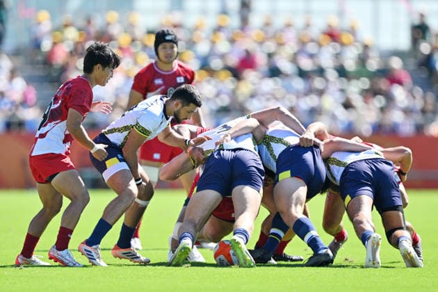 Kazakhstan team group, Mannschaftsbild, Totale (KAZ), Japna team goup (JPN), OCTOBER 1, 2026 - Rugby : Men s Preliminary Round Pool B match between Japan - Kazakhstan at Nagoya City Mizuho Park Rugby Field during the Asian Games Aichi-Nagoya 2026 in Aichi, Japan. Noxthirdxpartyxsales  aflo_352313993 KenjiroxMatsuox