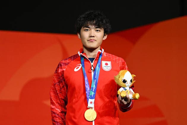 Sorato Anraku (JPN), SEPTEMBER 30, 2026 - Sports Climbing : Men s Boulder Award ceremony at Nagoya International Exhibition Hall (Portmesse Nagoya) during the Asian Games Aichi-Nagoya 2026 in Aichi, Japan. Noxthirdxpartyxsales  aflo_352176082 KenjiroxMatsuox