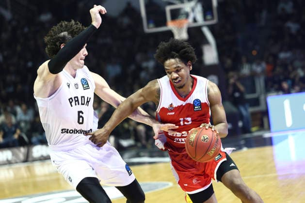 PAOK v Manresa - EuroCup Manresa player (D) in action during the PAOK vs. Manresa match, the opening game of EuroCup Group D, at the PAOK indoor arena in Thessaloniki, on September 30, 2026. Thessaloniki Greece  Copyright: xAchilleasxChirasx originalFilename:chiras-notitle260930_npSF3.jpg