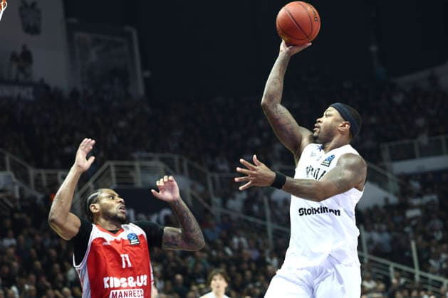 PAOK v Manresa - EuroCup PAOK player Marcus Foster in action during the PAOK vs. Manresa match, the opening game of EuroCup Group D, at the PAOK indoor arena in Thessaloniki, on September 30, 2026. Thessaloniki Greece  Copyright: xAchilleasxChirasx originalFilename:chiras-notitle260930_npxXi.jpg