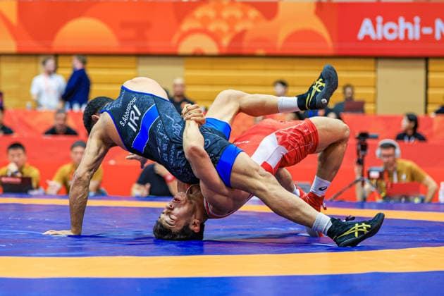 Asian Games 60kg GR - Alisher Ganiev (UZB) df. Sajjad Javid Abbaspourragani (IRI) Copyright: xAmirrezaxAliasgarix