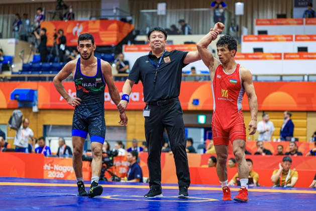 Asian Games 60kg GR - Alisher Ganiev (UZB) df. Sajjad Javid Abbaspourragani (IRI) Copyright: xAmirrezaxAliasgarix