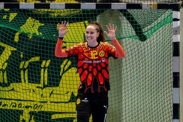 Dortmund, 30.09.2026, Handball, Damen, DHB-Pokal, 2. Runde , BVB Borussia Dortmund - SV Union Halle-Neustadt Sarah Wachter (BVB, 12) während des Spiels