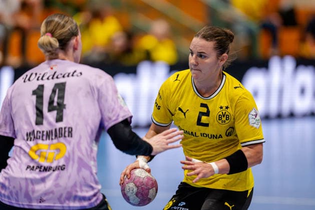 Dortmund, 30.09.2026, Handball, Damen, DHB-Pokal, 2. Runde , BVB Borussia Dortmund - SV Union Halle-Neustadt Mareike Thomaier (BVB, 2) während des Spiels