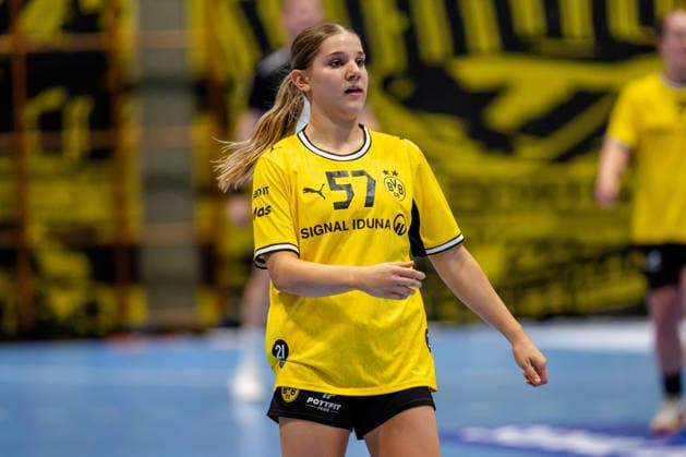 Dortmund, 30.09.2026, Handball, Damen, DHB-Pokal, 2. Runde , BVB Borussia Dortmund - SV Union Halle-Neustadt Nora Lueg (BVB, 57) während des Spiels