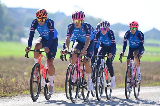 UEC 2026 Road European Championship, EM, Europameisterschaft Ljubljana 01 10 2026 LJUBLJANA, SLOVENIA - OCTOBER 01 : rider of team Italy during a training ride prior to the 2026 UEC Road European Championship on October 1, 2026 in Ljubljana, Slovenia, 01 10 2026 Ljubljana Slovenia  Copyright: xJanxDexMeuleneirx