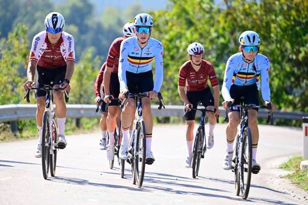 UEC 2026 Road European Championship, EM, Europameisterschaft Ljubljana 01 10 2026 LJUBLJANA, SLOVENIA - OCTOBER 01 : riders of Belgium during a training ride prior to the 2026 UEC Road European Championship on October 1, 2026 in Ljubljana, Slovenia, 01 10 2026 Ljubljana Slovenia  Copyright: xJanxDexMeuleneirx
