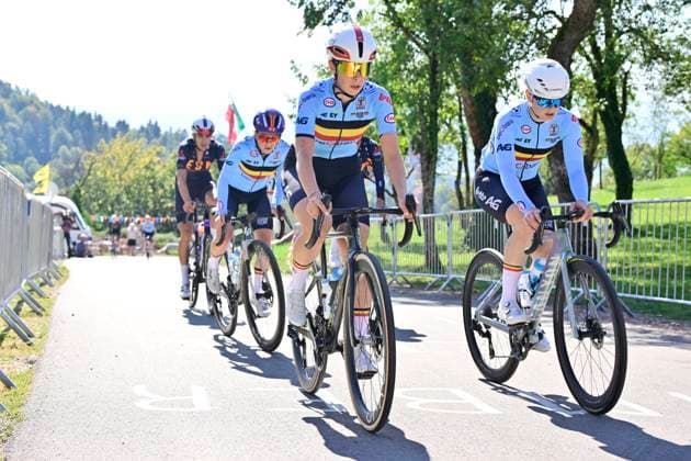 UEC 2026 Road European Championship, EM, Europameisterschaft Ljubljana 01 10 2026 LJUBLJANA, SLOVENIA - OCTOBER 01 : riders of Belgium during a training ride prior to the 2026 UEC Road European Championship on October 1, 2026 in Ljubljana, Slovenia, 01 10 2026 Ljubljana Slovenia  Copyright: xJanxDexMeuleneirx