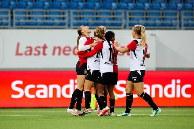 Vaalerenga v Feyenoord, UEFA Women™s Europa Cup, Oslo, Norway Oslo, Norway. 30th, September 2026. Fleur Stoit of Feyenoord equalises for 1-1 during the UEFA Women™s Europa Cup match between Vaalerenga and Feyenoord at Intility Arena in Oslo. Norway, Oslo, Intility Arena  Copyright: xGonzalesxPhoto KetilxMartinsenx