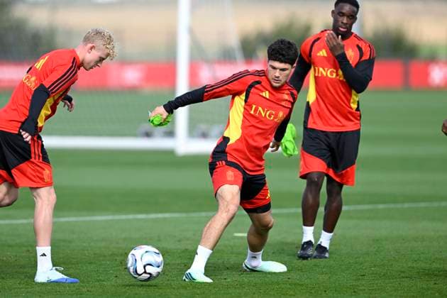 Belgium v Turkey - UEFA Nations League 2026 Media Activities 01 10 2026 TUBIZE, BELGIUM - OCTOBER 01 : Seys Joaquin defender of Belgium and Sabbe Kyriani defender of Belgium pictured during a training session ahead of the UEFA Nations League tournament league phase matchday 3 group A1 match between Belgium and Turkey on October 1, 2026 in Tubize, Belgium, 01 10 2026 Tubize Belgium  Copyright: xNicoxVereeckenx