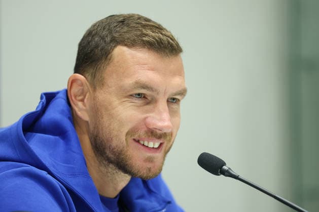Bosnia press: UEFA Nations League Edin Dzeko of Bosnia and Herzegovina speaks on a press conference, PK, Pressekonferenz on October 01, 2026 in Sarajevo, Bosnia and Herzegovina. Edin Dzeko will end his international career with 152 appearances for Bosnia and Herzegovina after tomorrow s match against Sweden.  ArminxDurgut PIXSELL