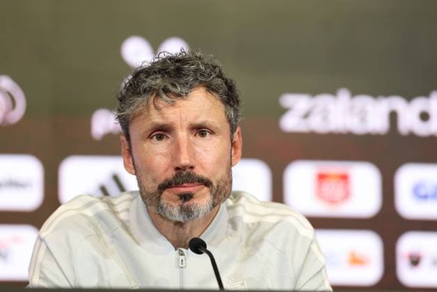 Belgium s head coach Mark van Bommel pictured at a press conference, PK, Pressekonferenz of the Red Devils, the Belgian national soccer team, at the national training center in Tubize, Thursday 1 October 2026. The team is preparing for their game against Turkey on Friday, their third game in the UEFA Nations League competition. VIRGINIExLEFOUR  x0868317651stx