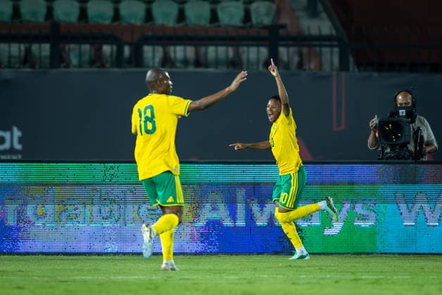 Eritrea v South Africa - CAF Africa Cup Of Nations Qualifiers 10 RELEBOHILE MOFOKENG of South Africa celebrate after scoring the first goal during the CAF Africa Cup of Nations qualifiers match between Eritrea and South Africa at Al Salam Stadium on September 30, 2026. Cairo Egypt  Copyright: xAymanxArefx originalFilename:aref-notitle260930_npOKp.jpg