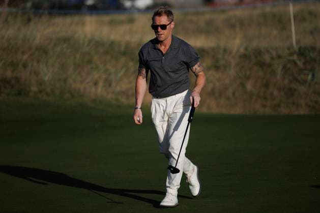 1st October 2026; Carnoustie Golf Links, Carnoustie, Angus, Scotland; DP World Tour Golf, Alfred Dunhill Links Championship, Day 1; Musician Ronan Keating on the first green DavidxYoung