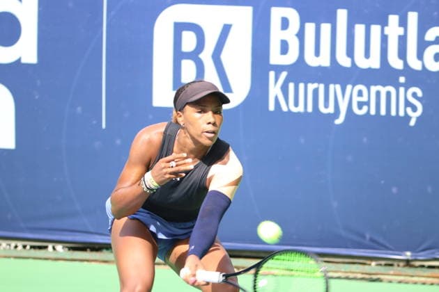WTA, Tennis Damen 125 Adana Open Tennis Tournament ADANA, TURKIYE - OCTOBER 1: Jaeda Daniel and Fiona Crawley (not seen) of USA compete with Lara Salden (not seen) and Sloven Dalila Jakupovic (not seen) of Belgium in the quarterfinals of the WTA 125 Adana Open Tennis Tournament in Adana, Turkiye on October 1, 2026. Bekir Omer Fansa Anadolu Adana Turkey. Editorial use only. Please get in touch for any other usage.  Copyright: x2026xAnadoluxBekirxOmerxFansax