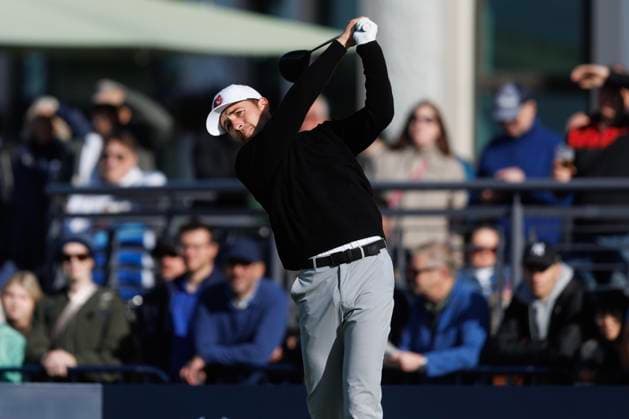 1st October 2026; Carnoustie Golf Links, Carnoustie, Angus, Scotland; DP World Tour Golf, Alfred Dunhill Links Championship, Day 1; David Puig of Spain plays a shot from the tee on the first hole DavidxYoung