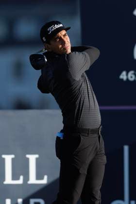 1st October 2026; Carnoustie Golf Links, Carnoustie, Angus, Scotland; DP World Tour Golf, Alfred Dunhill Links Championship, Day 1; Rafa Cabrera Bello of Spain plays a shot from the tee on the second hole DavidxYoung