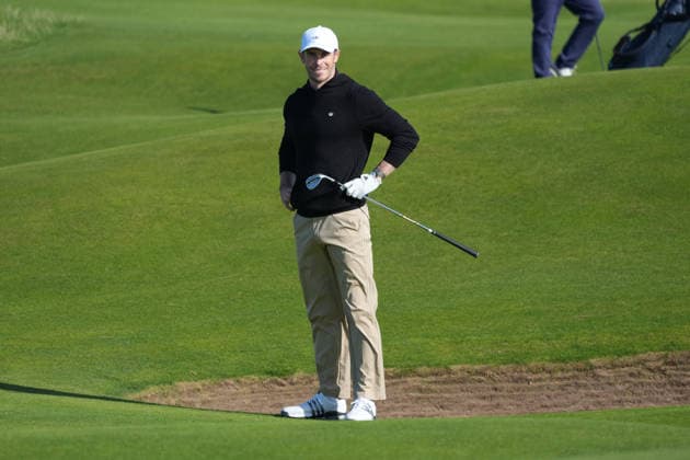 RECORD DATE NOT STATED 1st October 2026; Old Course at St Andrews, Mount Melville, Scotland; DP World Tour Golf, Alfred Dunhill Links Championship, Day 1; Gareth Bale reacts to a poor chip hands on hips near the green on the 15th hole AlecxBrown