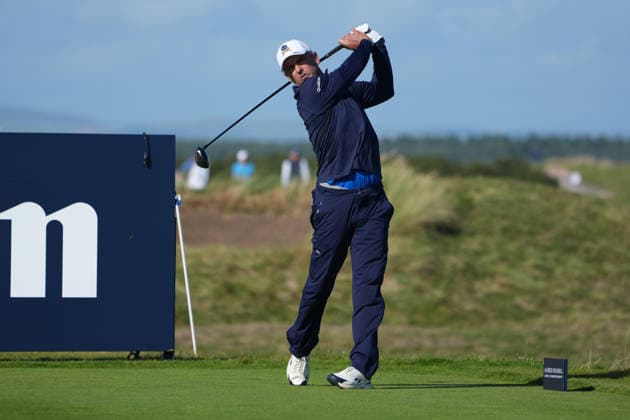 RECORD DATE NOT STATED 1st October 2026; Old Course at St Andrews, Mount Melville, Scotland; DP World Tour Golf, Alfred Dunhill Links Championship, Day 1; Charles Howell III plays his tee shot on the 16th hole AlecxBrown