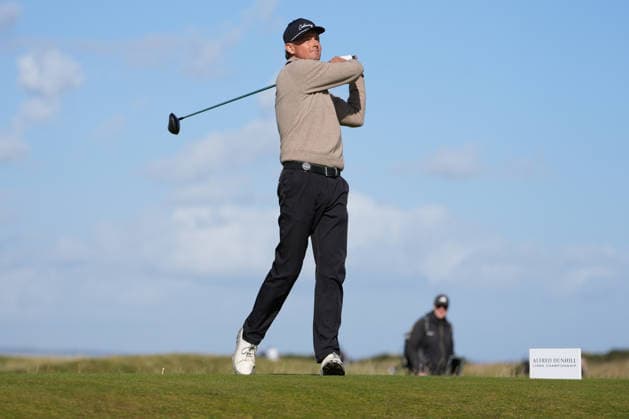 RECORD DATE NOT STATED 1st October 2026; Old Course at St Andrews, Mount Melville, Scotland; DP World Tour Golf, Alfred Dunhill Links Championship, Day 1; Tom Chaplin plays his tee shot on the 16th hole AlecxBrown