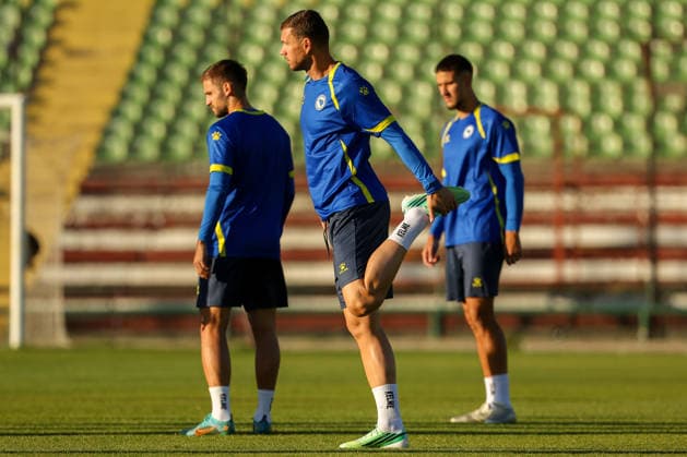 Edin Dzeko last training Edin Dzeko did his last training session as captain and player of the football team of Bosnia and Herzegovina at the Kosevo stadium on October 1, 2026 Sarajevo, Bosnia and Herzegovina  ArminxDurgut PIXSELL