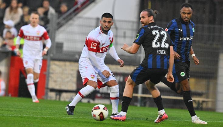 01.10.2026 - Fussball - Saison 2026 2027 - Testspiel Freundschaftsspiel Vorbereitungsspiel - VfB Stuttgart - SpVgg Greuther Fürth ( Kleeblatt ) - - Sportfoto Zink - xwoxzix - regulations prohibit any use of photographs as image sequences and or quasi-video - only for editorial use - Deniz Undav (26, VfB Stuttgart ) Jannis Heuer (22, SpVgg Greuther Fürth ) Sacha Banse Bansé (6, SpVgg Greuther Fürth )