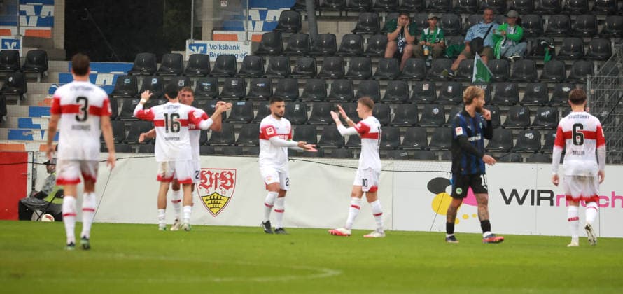01.10.26 VfB Stuttgart - SpVgg Greuther Fürth Deutschland, Großaspach, 01.10.2026, Fussball, Bundesliga, Saison 2026 2027, Testspiel, VfB Stuttgart - SpVgg Greuther Fürth: Deniz Undav (VfB Stuttgart); Jubel Tor 1:0 Undav.