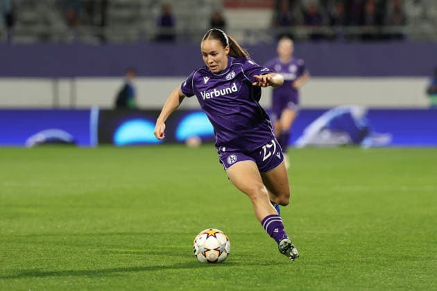FK Austria Wien v FC Internazionale Milano - UEFA Women s Champions League 26 27 MD2 Valentina Potzl of FK Austria Wien in action during the UEFA Women s Champions League Matchday 2 match between FK Austria Wien and FC Internazionale Milano at Franz-Horr-Stadion on October 1, 2026 in Vienna, Austria. Vienna Franz-Horr-Stadion Austria Copyright: xYigitxOerme PSxImagesxYigitxOerme PSxImagesx