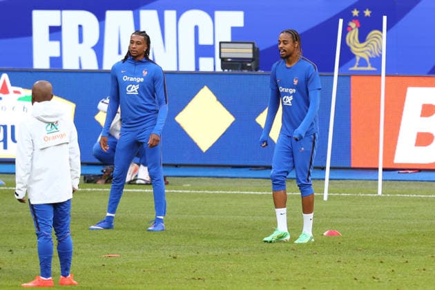 October 1, 2026, Saint-Denis, Ile-De-France, France: MICHAEL OLISE and BRADLEY BARCOLA in the Team France Training Session a day ahead of the UEFA Nations League 2026 27 groupe stage matchday 3 of 6 between FRANCE and ITALY at the Stade de France in Saint-Denis, France. Soccer 2026: Nations League: France : Italy  - ZUMAc179 20261001_zep_c179_066 Copyright: xMickaelxChavetx