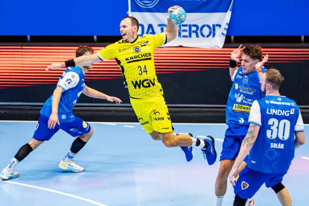01.10.2026, GER, Handball, Maenner, Saison 26 27, Opel 1.Bl, 7.Spieltag, ThSV Eisenach - TVB Stuttgart Kai Haefner (TVB Stuttgart) 99817 Eisenach Werner-Assmann-Halle Am Sportp Thueringen Deutschland