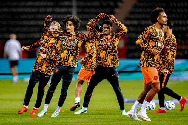 THESSALONIKI - Nederland midfielder Gjivai ZechiÃ«l, Nederland defender Jorrel Hato during the UEFA Nations League match between Griekenland and Nederland at Toumba Stadion on 1 October 2026 in Thessaloniki, Griekenland. (Photo by DeFodi Images) -