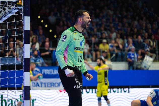 Mohamed Essam Moustafa El-Tayar (TVB Stuttgart, 12) GER, ThSV Eisenach gegen TVB Stuttgart, 1. Opel Handballbundesliga, Handball, 7. Spieltag, Saison 2026 2027, 19.00 Uhr, 01.10.2026 GER, ThSV Eisenach gegen TVB Stuttgart, 1. Opel Handballbundesliga, Handball, 7. Spieltag, Saison 2026 2027, 19.00 Uhr, 01.10.2026 Eisenach Copyright: xMartinxHerbstx