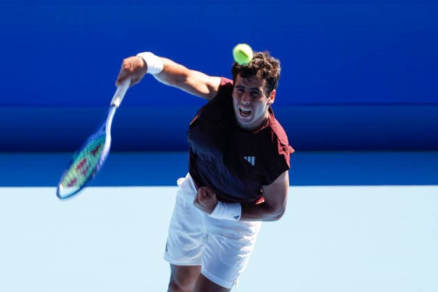 October 1, 2026, Tokyo, Japan: Jaume Munar (Spain) serves against Taylor Fritz (USA) during their Round of 32 match at the Kinoshita Group Japan Open Tennis Championships at Ariake Colosseum in Tokyo. The tournament runs from September 29 to October 6. Munar won 6(7)-7(9), 6-4, 6-3. Tennis 2026: Taylor Fritz Battles Jaume Munar In Japan Open  - ZUMAm191 20261001_aap_m191_048 Copyright: xRodrigoxReyesxMarinx