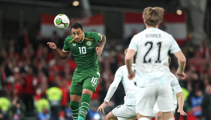 UEFA Nations League Group Stage, Aviva Stadium, Dublin 1 10 2026 Republic of Ireland vs Austria Ireland s Adam Idah Adam Idah 1 10 2026  Copyright: xx NE1L4261