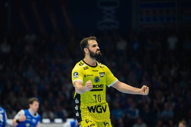 Mohamed Amine Darmoul (TVB Stuttgart, 70) jubelt. GER, ThSV Eisenach gegen TVB Stuttgart, 1. Opel Handballbundesliga, Handball, 7. Spieltag, Saison 2026 2027, 19.00 Uhr, 01.10.2026 GER, ThSV Eisenach gegen TVB Stuttgart, 1. Opel Handballbundesliga, Handball, 7. Spieltag, Saison 2026 2027, 19.00 Uhr, 01.10.2026 Eisenach Copyright: xMartinxHerbstx