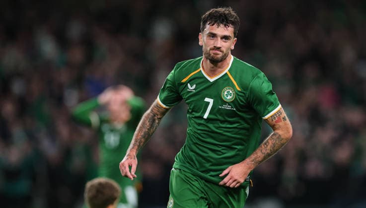 UEFA Nations League Group Stage, Aviva Stadium, Dublin 1 10 2026 Republic of Ireland vs Austria Ireland s Troy Parrott celebrates scoring his sides first goal Troy Parrott celebrates scoring his sides first goal 1 10 2026  Copyright: xx RB1_8500