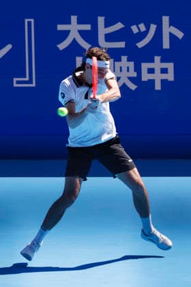October 1, 2026, Tokyo, Japan: Taylor Fritz (USA) returns a shot against Jaume Munar (Spain) during their Round of 32 match at the Kinoshita Group Japan Open Tennis Championships at Ariake Colosseum in Tokyo. The tournament runs from September 29 to October 6. Munar won 6(7)-7(9), 6-4, 6-3. Tokyo Japan - ZUMAm191 20261001_aap_m191_045 Copyright: xRodrigoxReyesxMarinx