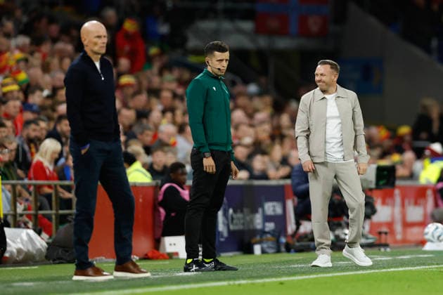 Cardiff, Wales, 1st October 2026. Craig Bellamy coach of Wales reacts during the Wales vs Norway UEFA Nations League match at the Cardiff City Stadium, Cardiff. Picture credit should read: Cody Froggatt Sportimage EDITORIAL USE ONLY. No use with unauthorised audio, video, data, fixture lists, club league logos or live services. Online in-match use limited to 120 images, no video emulation. No use in betting, games or single club league player publications. SPI_039_CF_WALES_NORWAY SPI-5050-0042