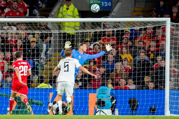 Soccer, Nations League: Wales vs. Norway, Nations League, Cardiff, Wales 20261001 Norway’s Orjan Nyland during the international soccer match between Wales and Norway in the Nations League at Cardiff City Stadium. Photo: Lise Aserud, NTB, Cardiff, Wales. EDITORIAL USE ONLY. RESTRICTED USE FOR BETTING COMPANIES.  Copyright: xLisexAserudxx xNTBx