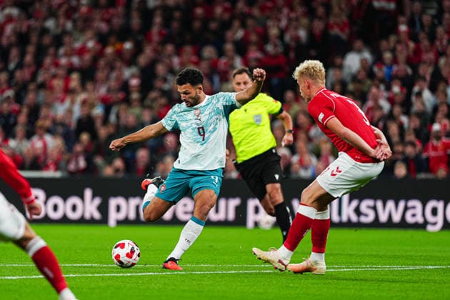 Torschuss Torchance Goncalo Ramos (Portugal, 09) DEN, Dänemark vs. Portugal, Fußball, UEFA Nations League A, Gruppe 4, Spieltag 03, Saison 2026 2027, 01.10.2026 DEN, Dänemark vs. Portugal, Fußball, UEFA Nations League A, Gruppe 4, Spieltag 03, Saison 2026 2027, 01.10.2026 Kopenhagen Copyright: xEibner-Pressefoto MarcelxvonxFehrnx EP_MFN