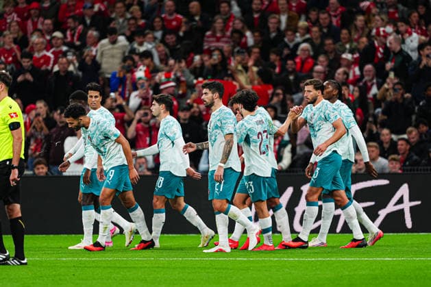 Torjubel Portugal nach Tor zum 1:2 Goncalo Ramos (Portugal, 09) DEN, Dänemark vs. Portugal, Fußball, UEFA Nations League A, Gruppe 4, Spieltag 03, Saison 2026 2027, 01.10.2026 DEN, Dänemark vs. Portugal, Fußball, UEFA Nations League A, Gruppe 4, Spieltag 03, Saison 2026 2027, 01.10.2026 Kopenhagen Copyright: xEibner-Pressefoto MarcelxvonxFehrnx EP_MFN