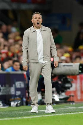 Cardiff, Wales, 1st October 2026. Craig Bellamy coach of Wales reacts during the Wales vs Norway UEFA Nations League match at the Cardiff City Stadium, Cardiff. Picture credit should read: Cody Froggatt Sportimage EDITORIAL USE ONLY. No use with unauthorised audio, video, data, fixture lists, club league logos or live services. Online in-match use limited to 120 images, no video emulation. No use in betting, games or single club league player publications. SPI_049_CF_WALES_NORWAY SPI-5050-0049