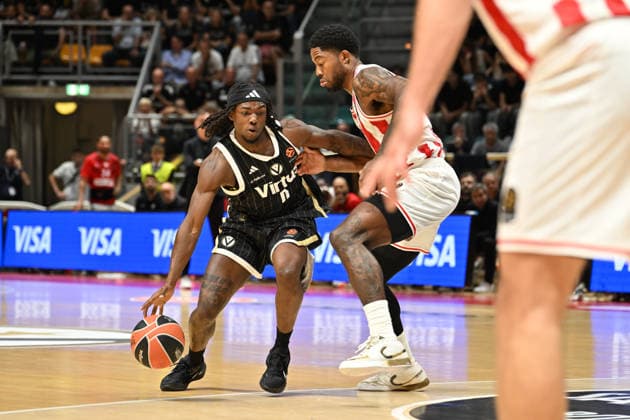 Virtus Bologna v Olympiacos Piraeus - Euroleague 2026 2027 Rasheed Bello of Virtus Bologna plays during the EuroLeague Basketball Championship 2026 2027, Matchday 3 of the regular season game between Virtus Bologna and Olympiacos Piraeus at PalaDozza in Bologna, Italy, on October 1, 2026. Bologna Italy  Copyright: xRobertoxTommasinix originalFilename:tommasini-virtusbo261001_np2Zv.jpg